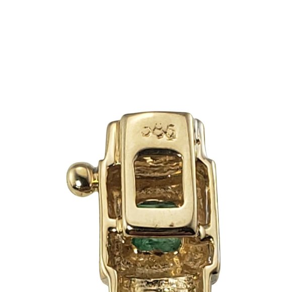 Vintage 14 Karat Yellow Gold Natural Emerald and Diamond Bracelet #11733 - Picture 7 of 9